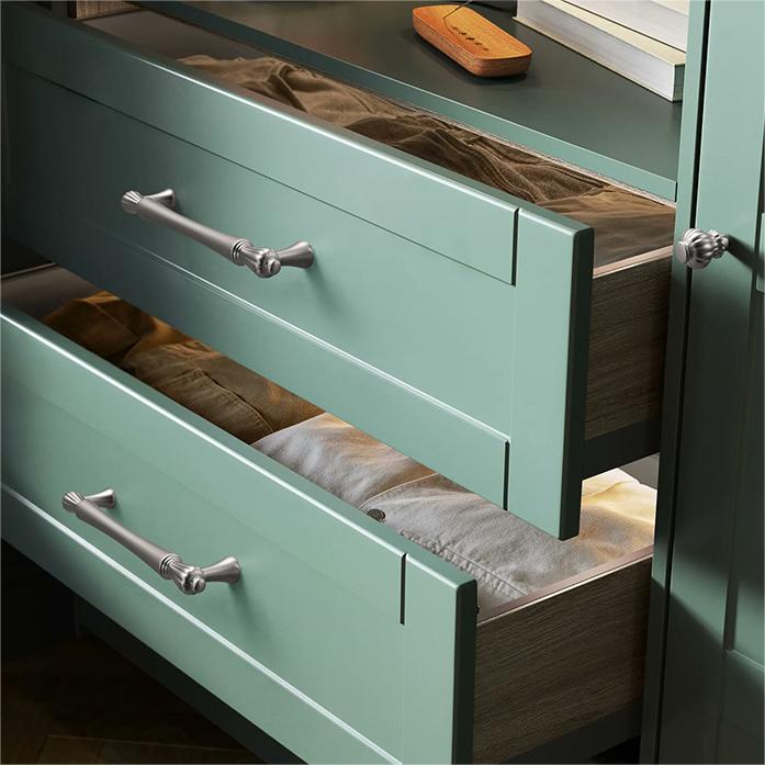 Stylish Silver Bar Drawer Pulls Handles for Bedroom