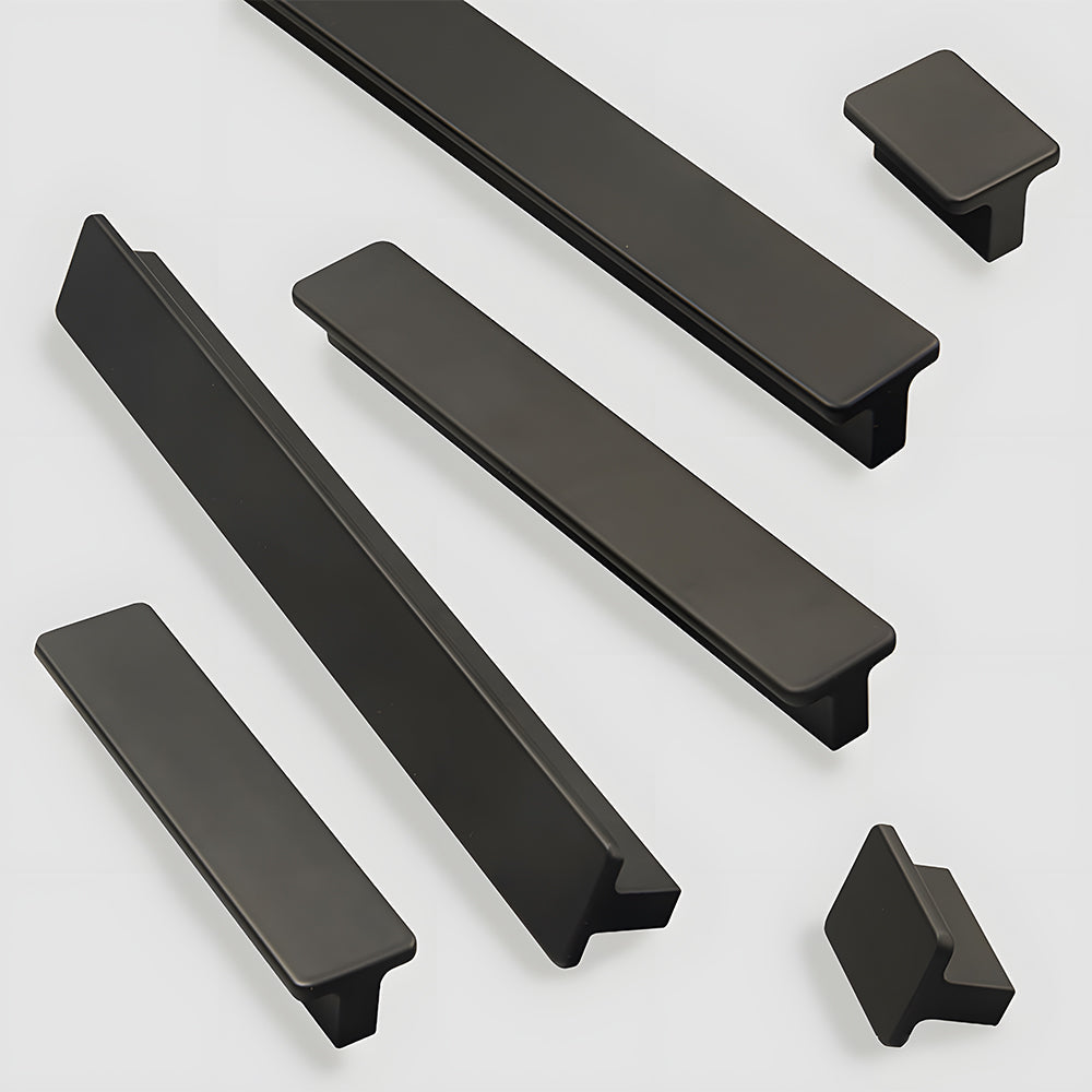 Modern Square Matte Black Kitchen Cabinet Drawer Handles