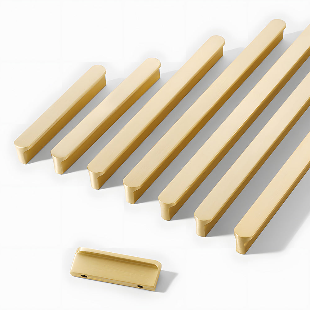 Modern Solid Brass Gold Kitchen Cabinet Pulls