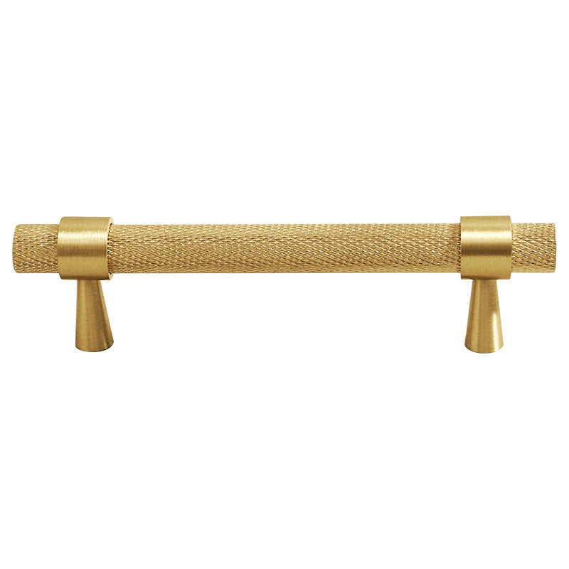 Vintage Solid Brass Gold Knurled Cabinet Drawer Handles