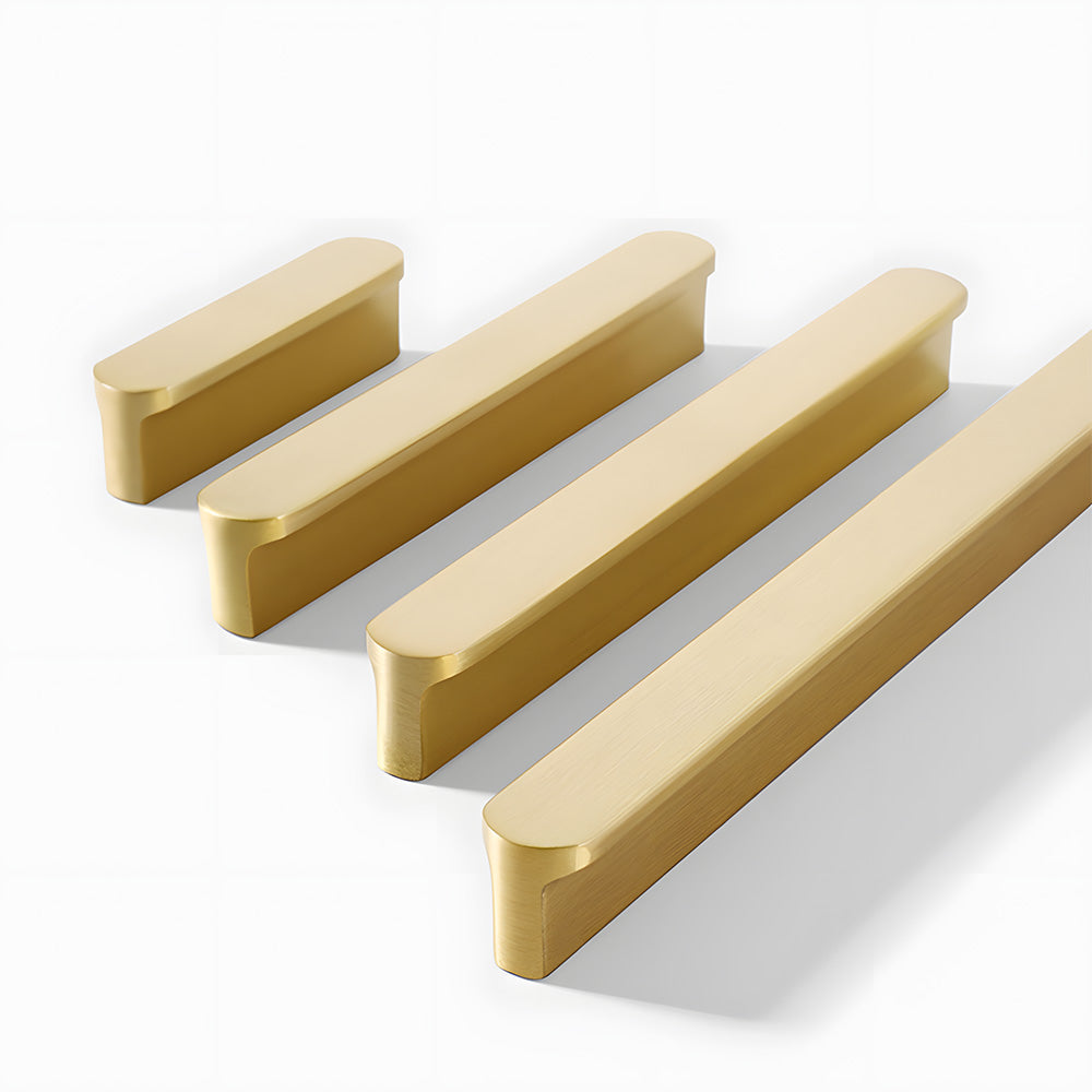 Moderne Küchengriffe aus massivem Messing in Gold