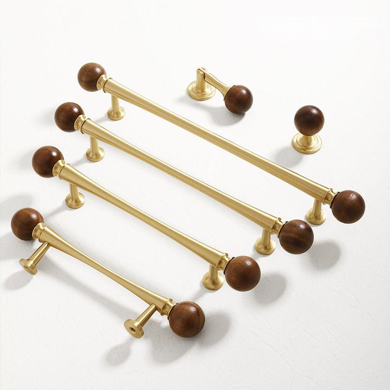 Moderne Messing Walnussgold Küchenschrankgriffe