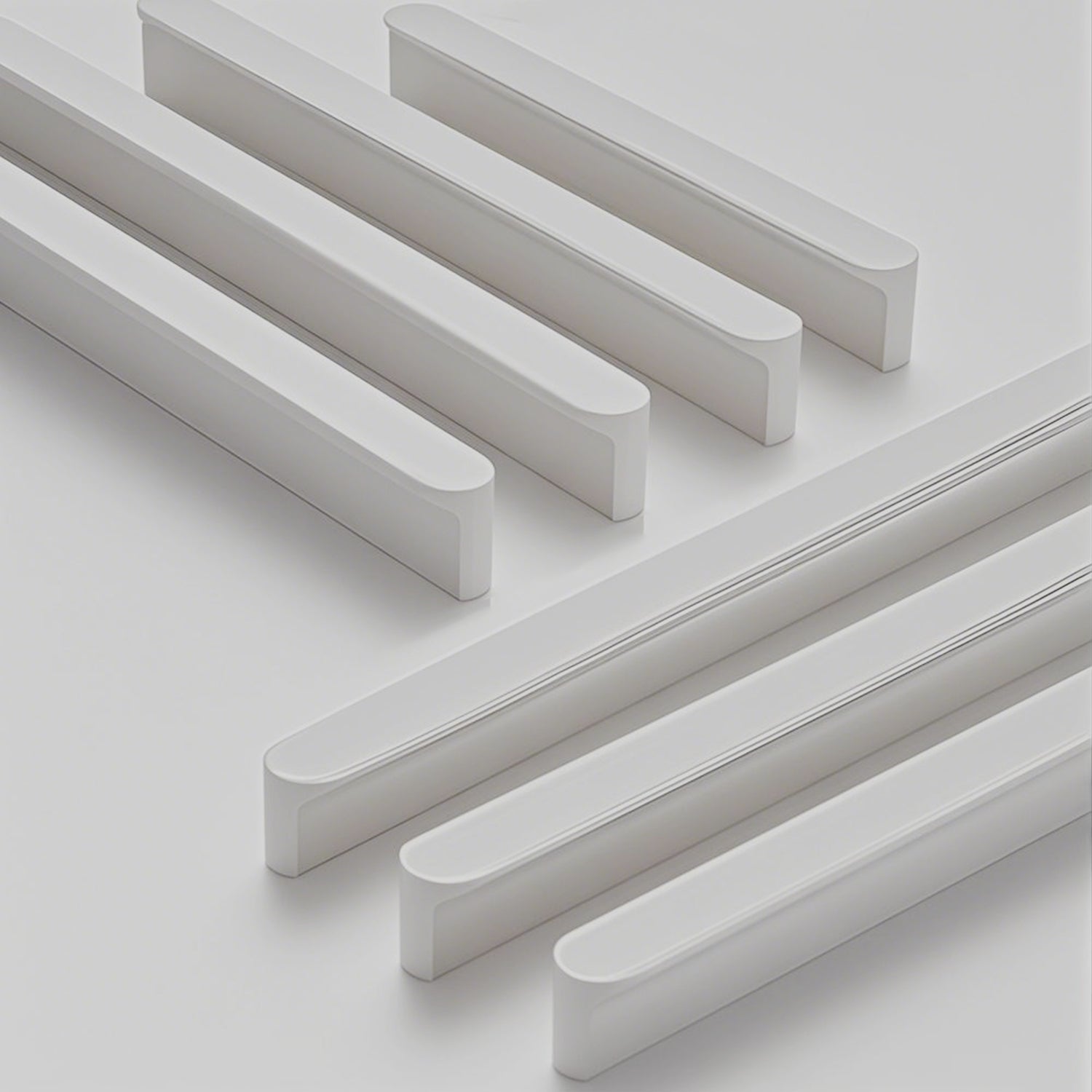 Large White Aluminum Cabinet Drawer Handles