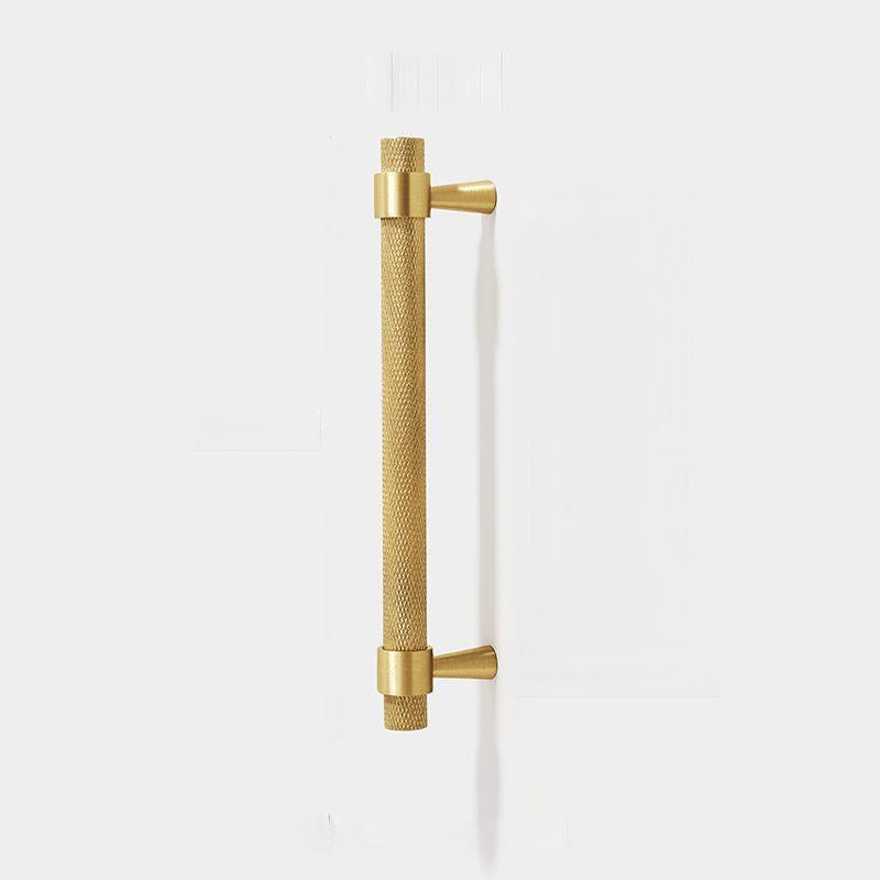 Vintage Solid Brass Gold Knurled Cabinet Drawer Handles