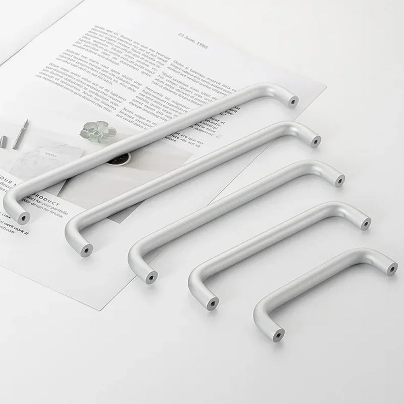 Küchenschrankgriffe aus silberner Aluminiumlegierung