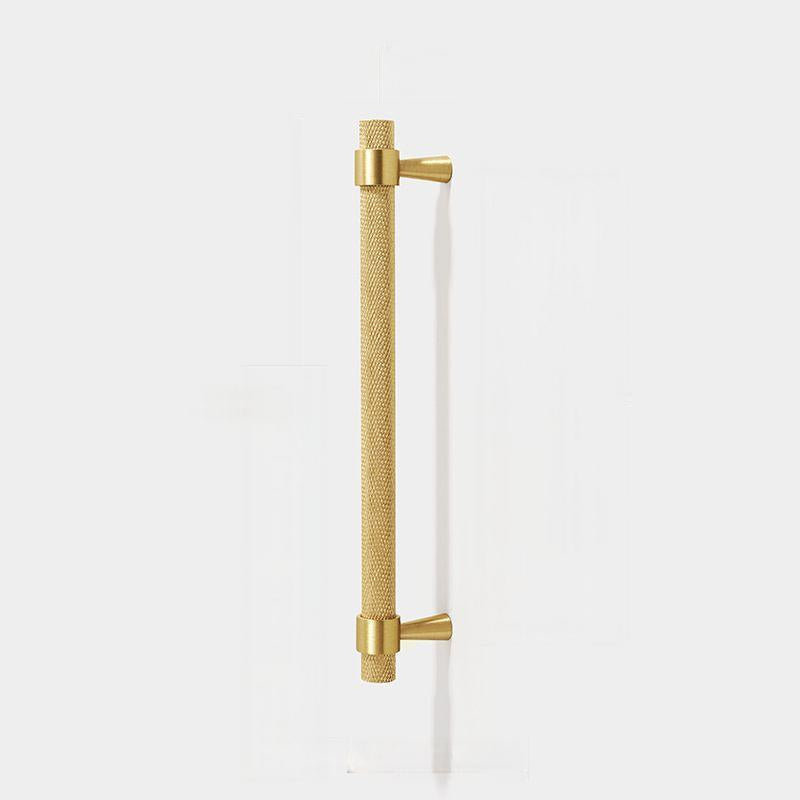 Vintage Solid Brass Gold Knurled Cabinet Drawer Handles