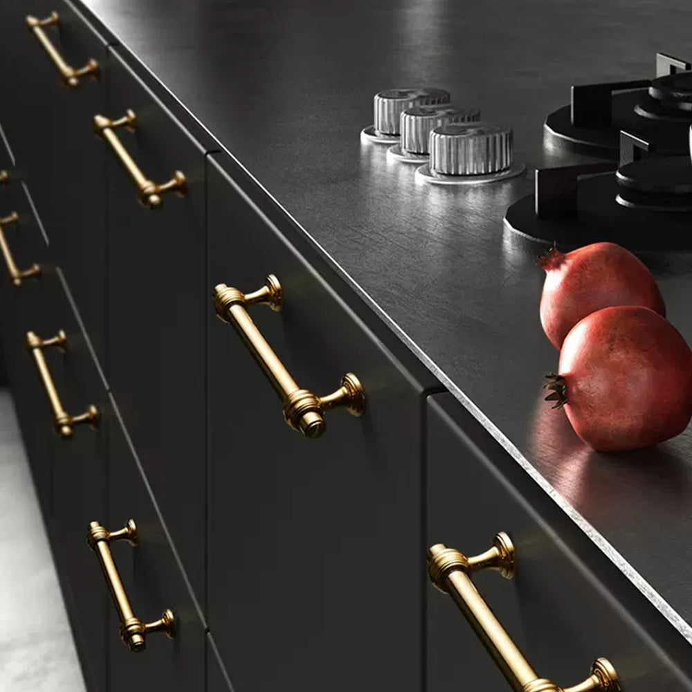 Modern Brushed Gold Polished Kitchen Cabinet Cupboard Handles