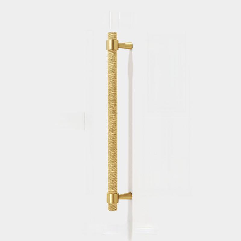 Vintage Solid Brass Gold Knurled Cabinet Drawer Handles