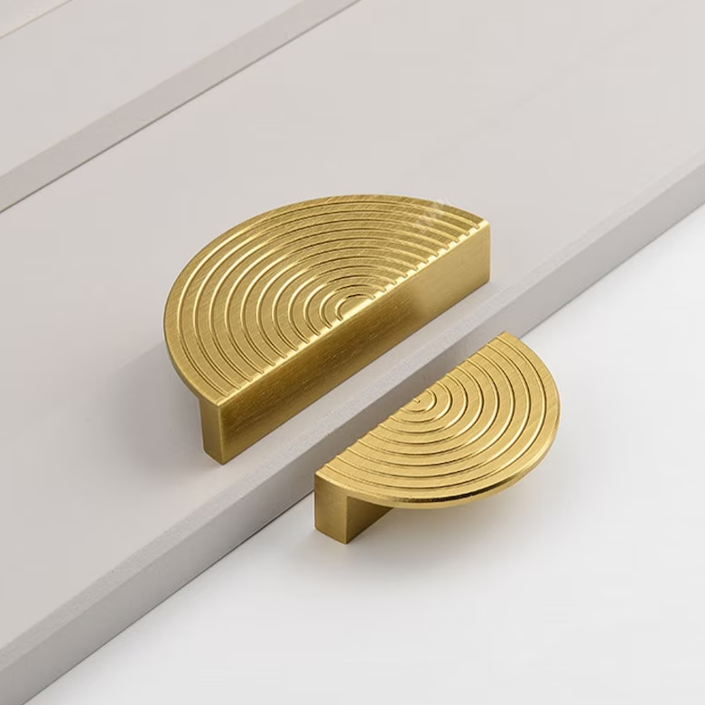 Semi-Circle Aluminum Alloy Gold Cabinet Door Handles For Kitchen