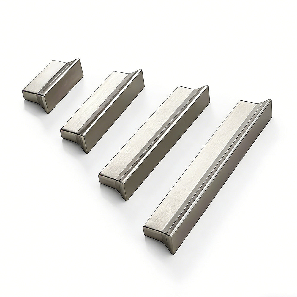 Brushed Steel Trapezoid Cabinet Handles