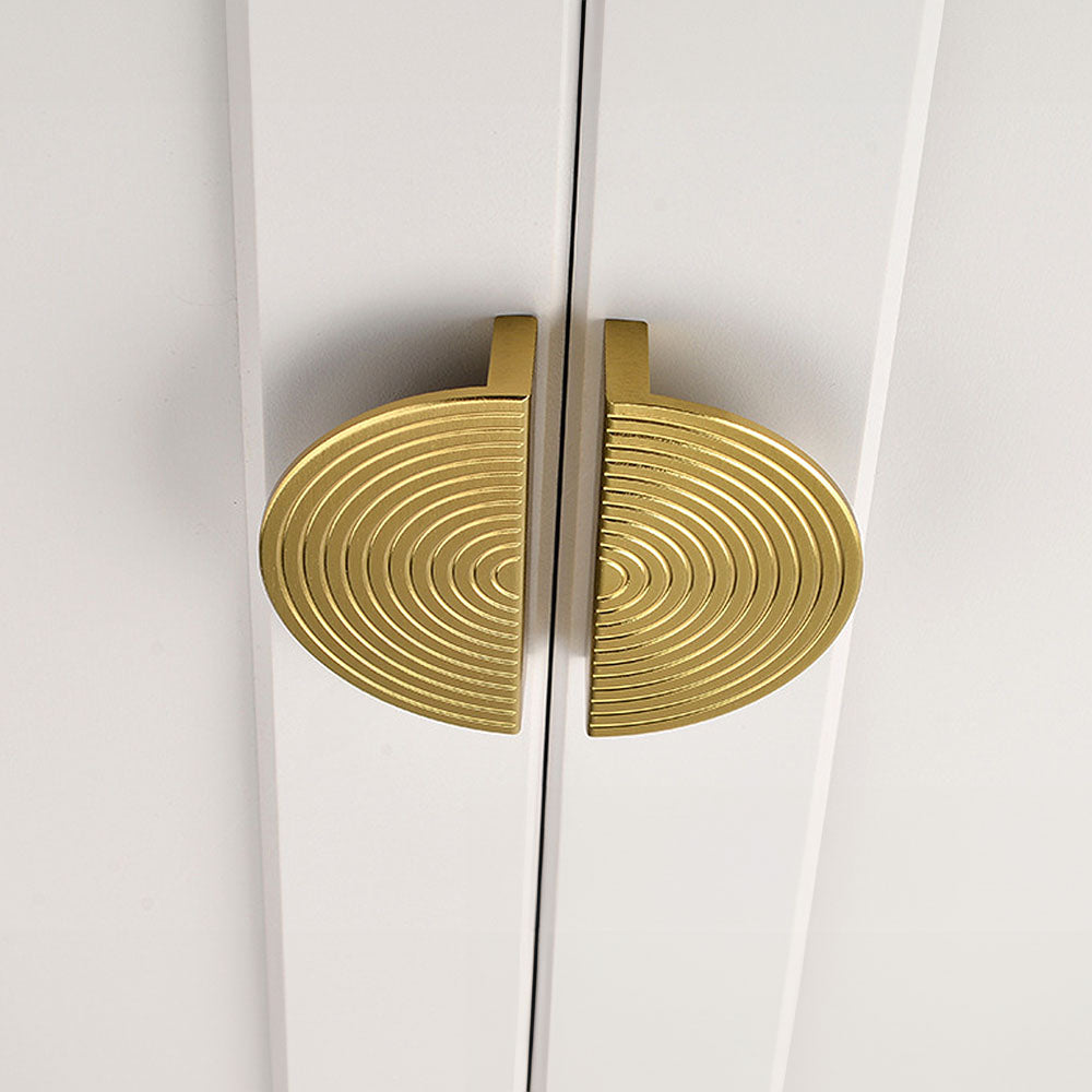 Semi-Circle Aluminum Alloy Gold Cabinet Door Handles For Kitchen