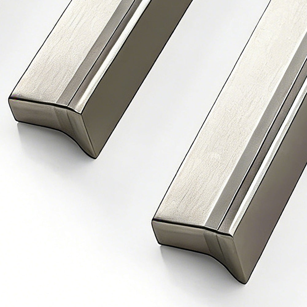Schrankgriffe aus gebürstetem Stahl, Trapezform