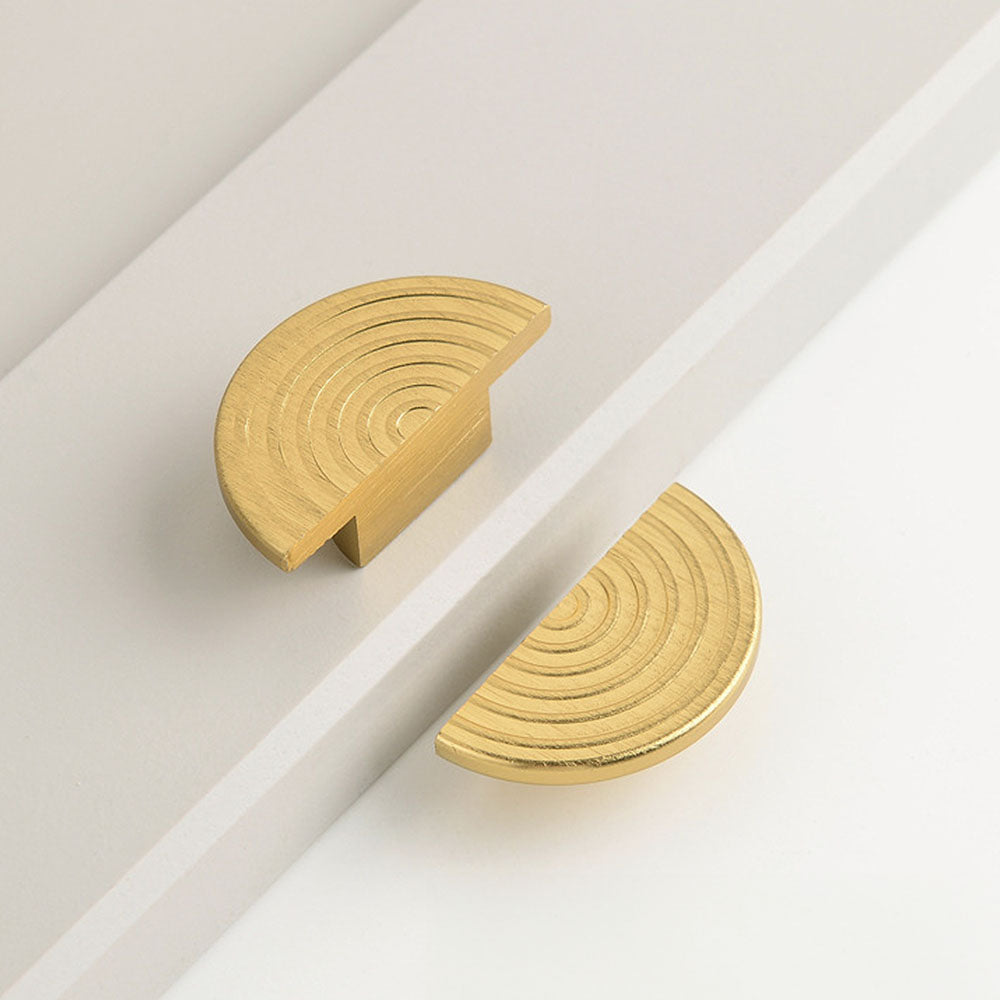 Semi-Circle Aluminum Alloy Gold Cabinet Door Handles For Kitchen