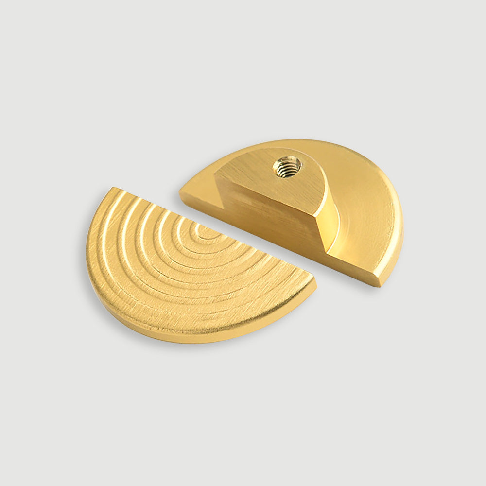 Semi-Circle Aluminum Alloy Gold Cabinet Door Handles For Kitchen