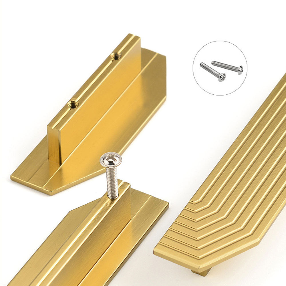 Moderne rechteckige Küchengriffe aus Aluminiumlegierung in Gold