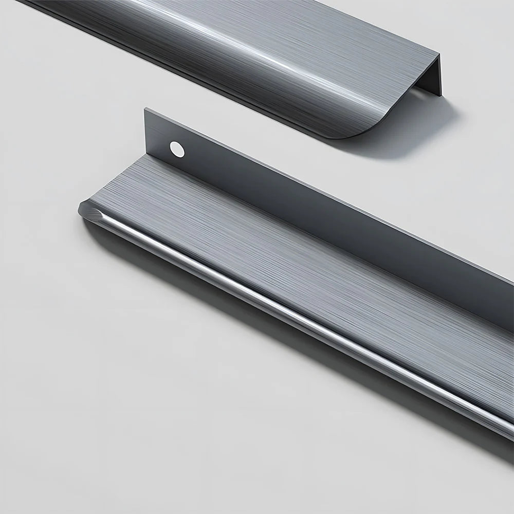 Simple Grey Aluminium Cabinet Profile Edge Pull Handles
