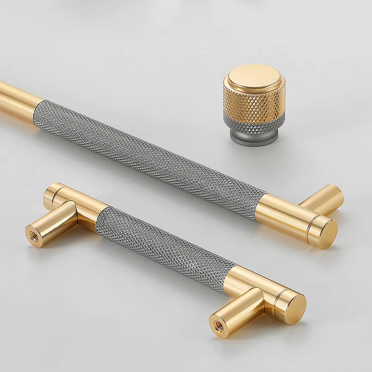 Küchenschubladengriffe aus gerändelter Aluminiumlegierung, silberfarben