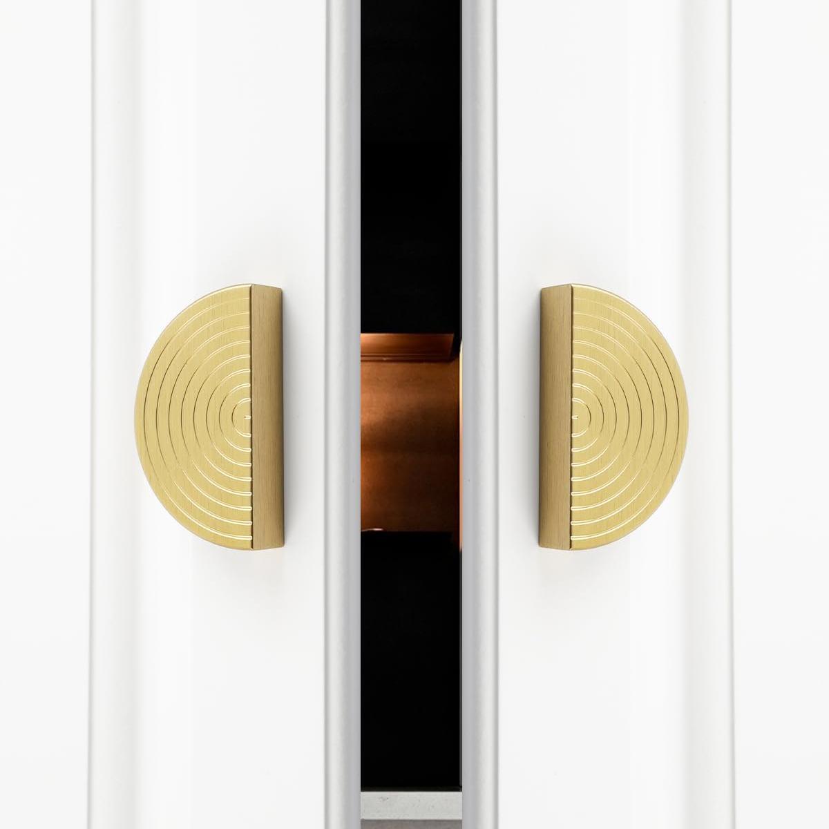 Semi-Circle Aluminum Alloy Gold Cabinet Door Handles For Kitchen