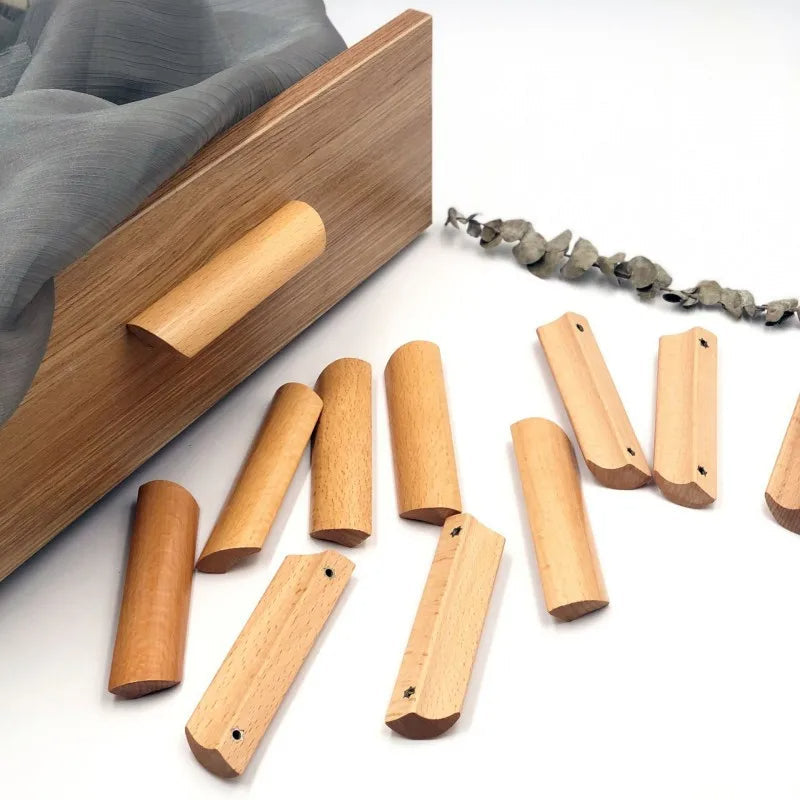Simple Beech Wood Cabinet Handles