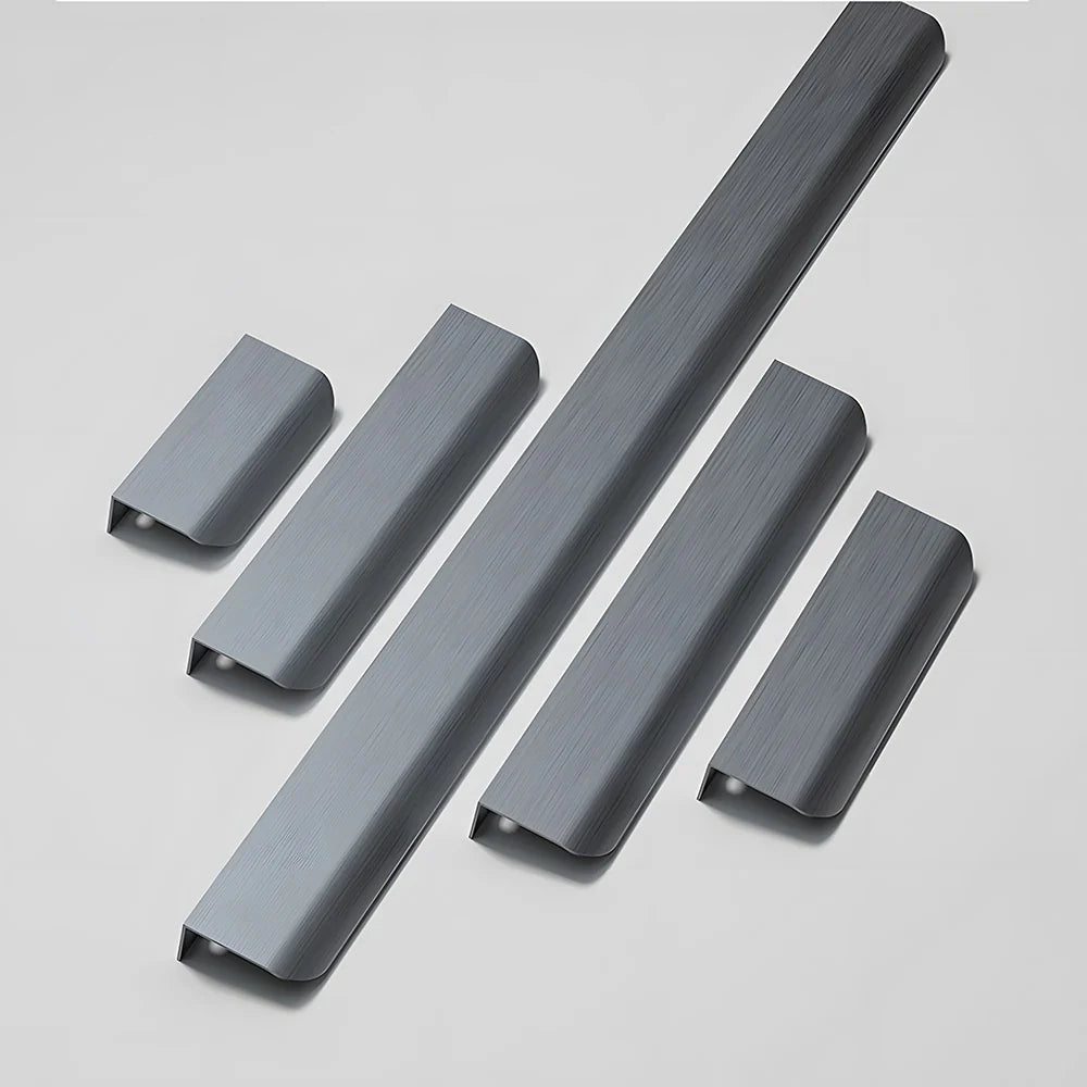 Simple Grey Aluminium Cabinet Profile Edge Pull Handles