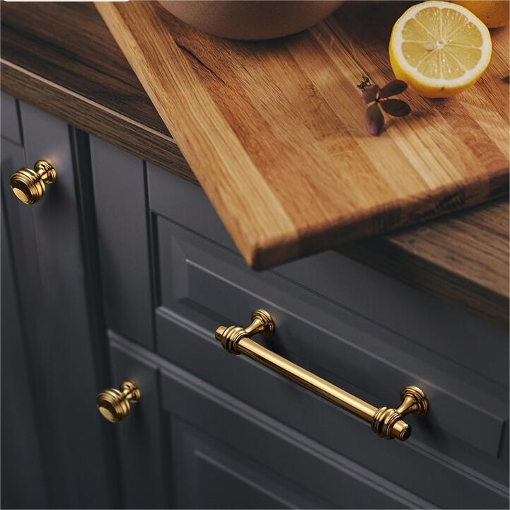 Modern Brushed Gold Polished Kitchen Cabinet Cupboard Handles