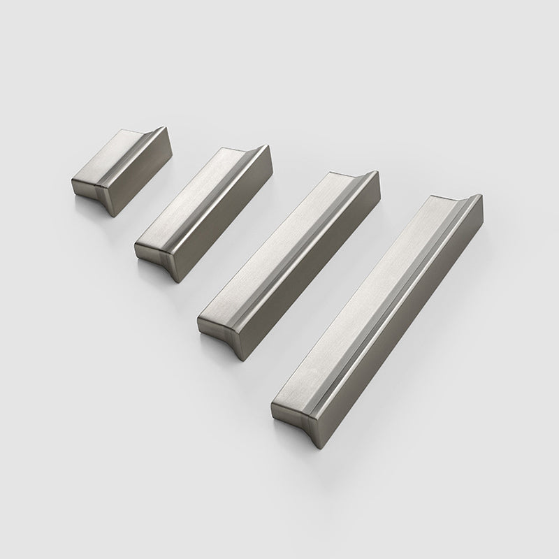 Brushed Steel Trapezoid Cabinet Handles