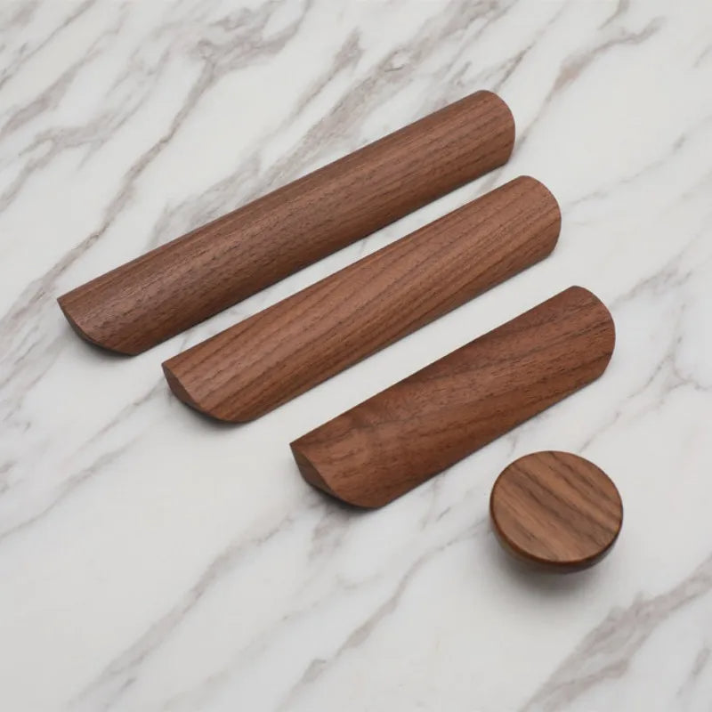 Black Walnut Wood Drawers Cabinet Handles