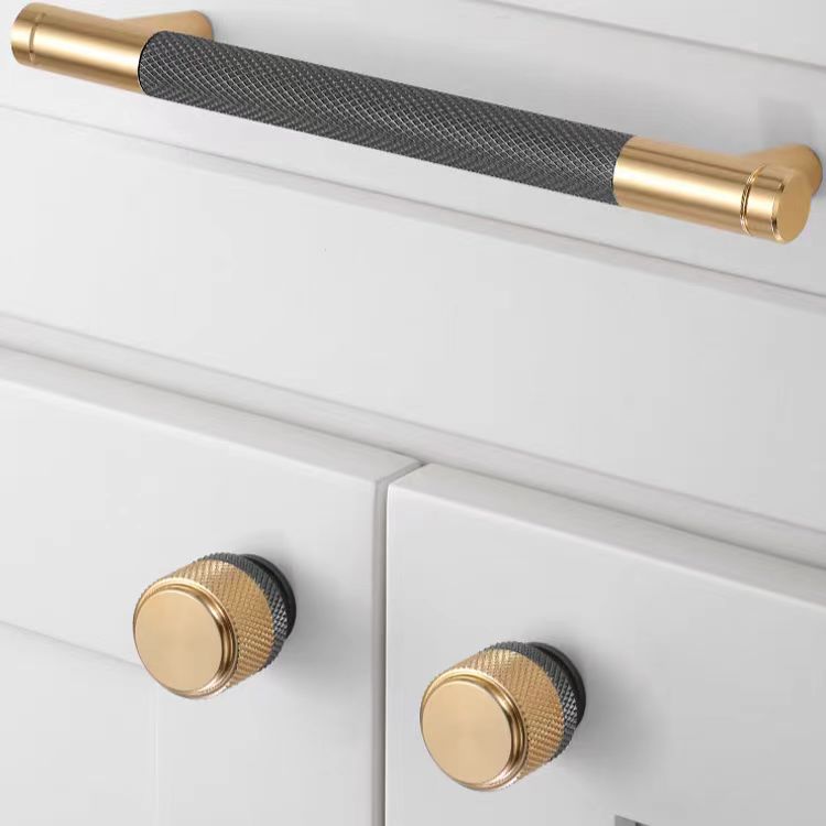 Küchenschubladengriffe aus gerändelter Aluminiumlegierung, silberfarben