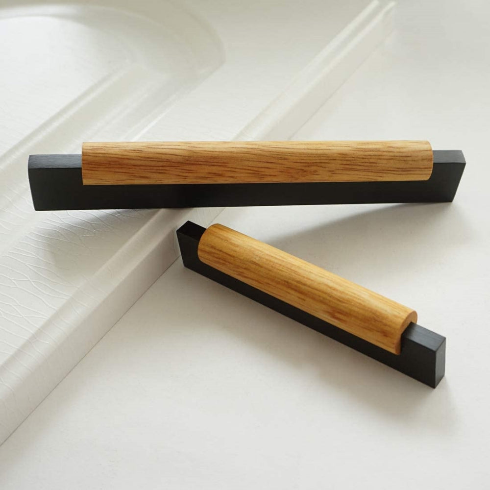 Black Wooden Kitchen Cabinet Handles Bar Pulls for Cabinets