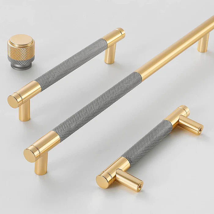 Küchenschubladengriffe aus gerändelter Aluminiumlegierung, silberfarben