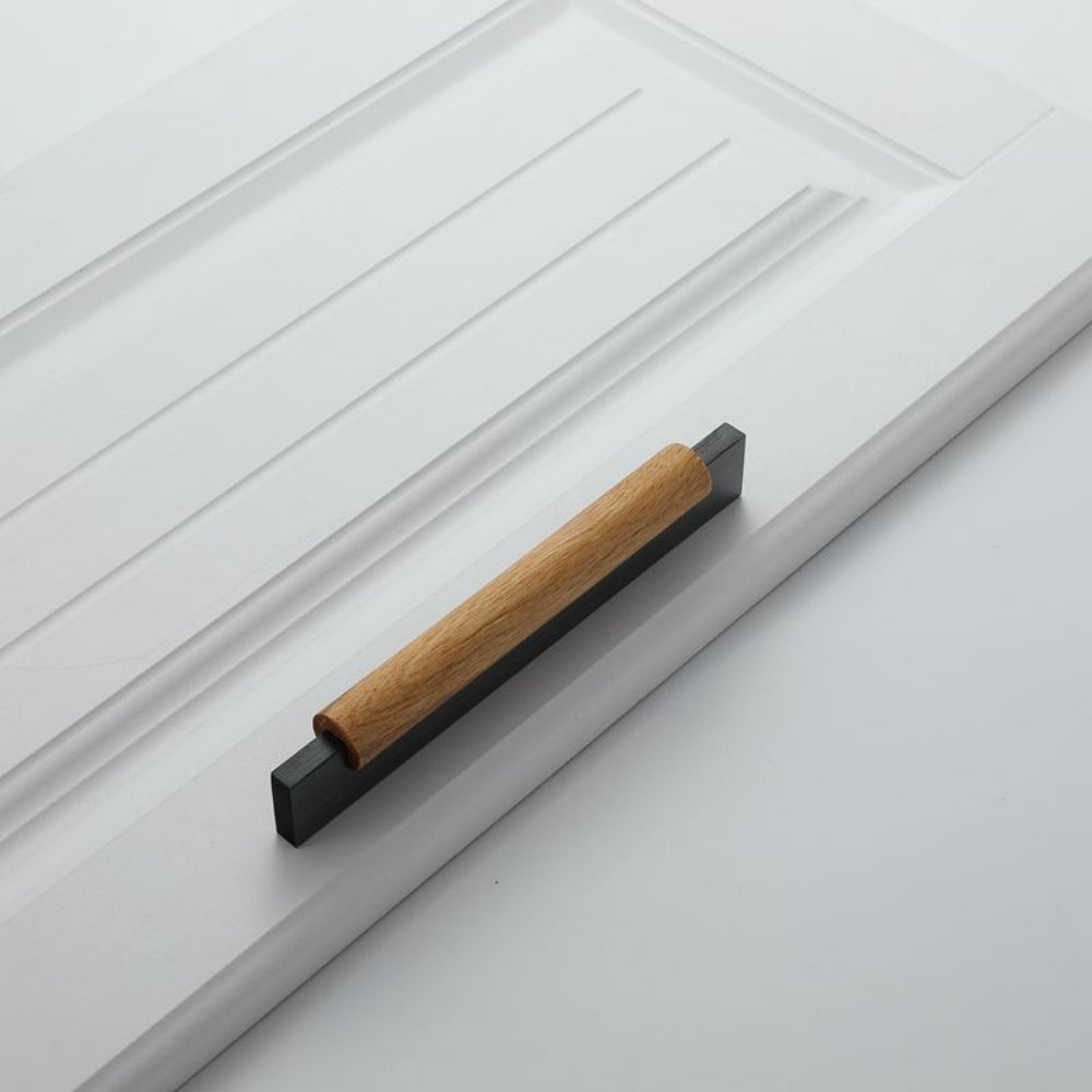 Black Wooden Kitchen Cabinet Handles Bar Pulls for Cabinets