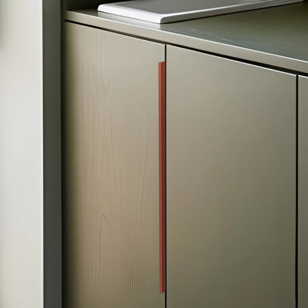Moderne orangefarbene Aluminium-Griffprofile für Schranktüren