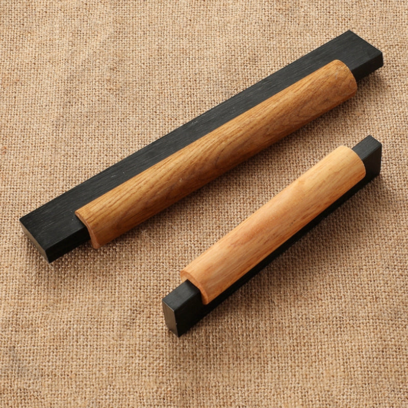 Black Wooden Kitchen Cabinet Handles Bar Pulls for Cabinets