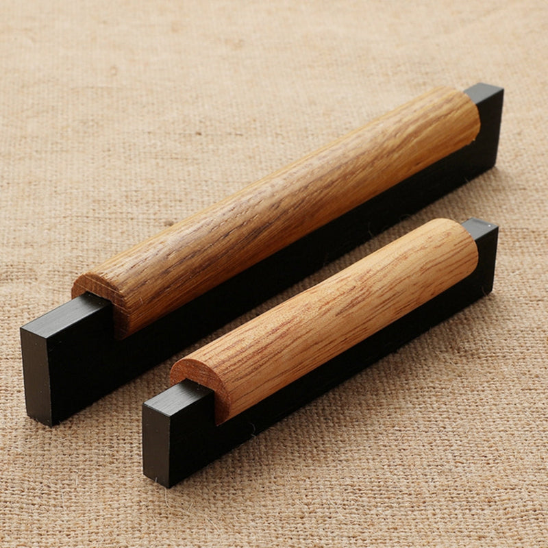 Black Wooden Kitchen Cabinet Handles Bar Pulls for Cabinets