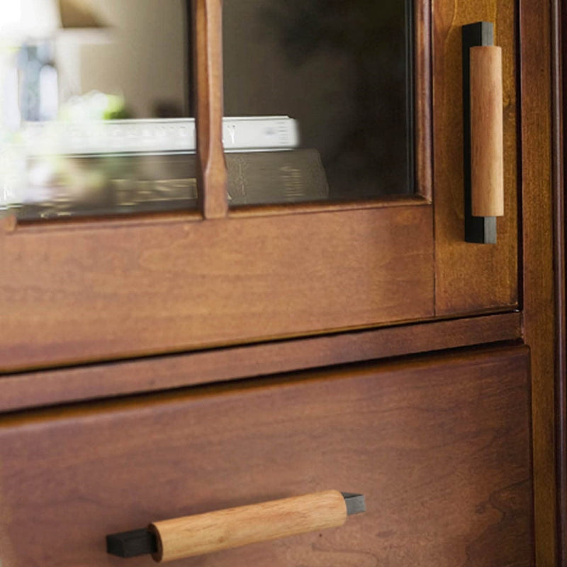 Black Wooden Kitchen Cabinet Handles Bar Pulls for Cabinets