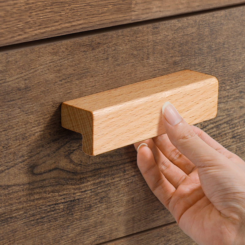 Beech Wooden Kitchen Drawer Handles