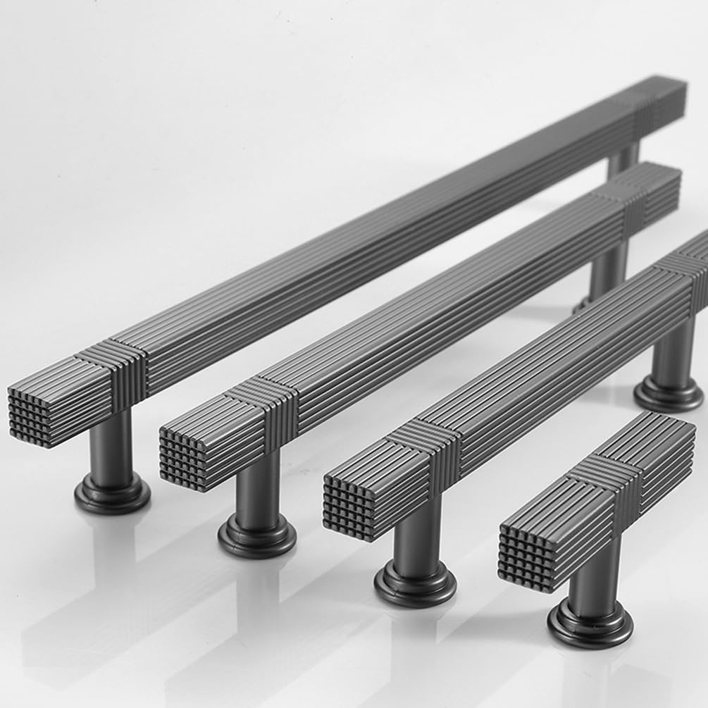 Black Knurled T Bar Cabinet Handles