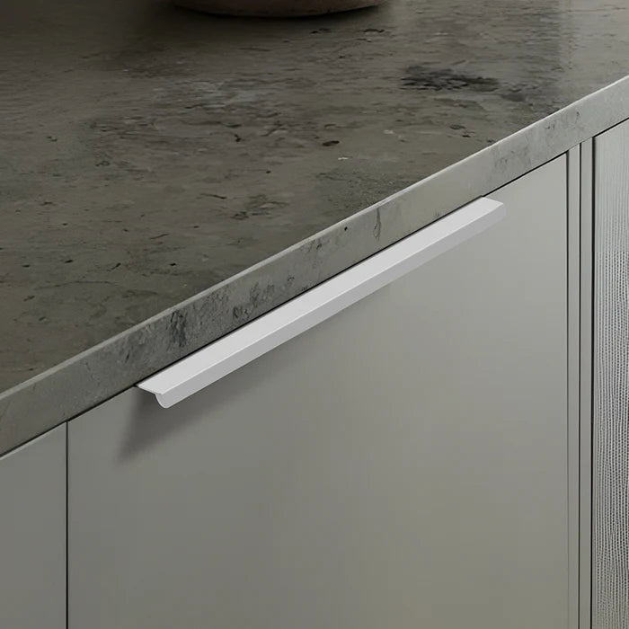 Modern White Aluminum Cabinet Profile Edge Pull Handles for Kitchen
