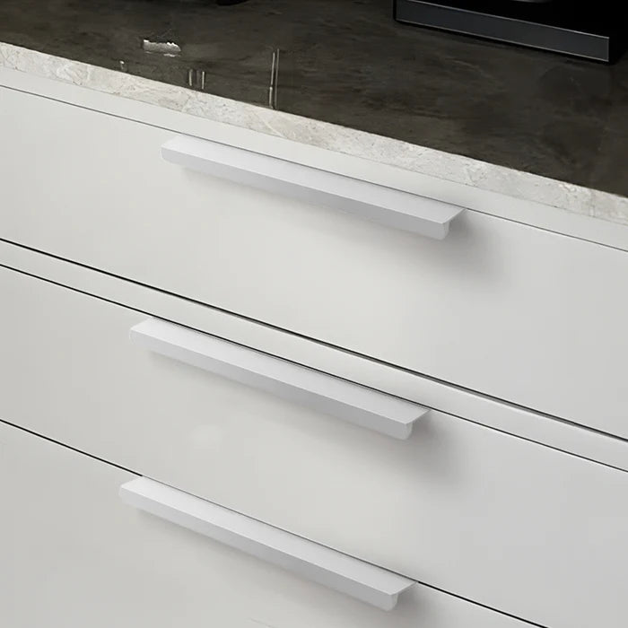 Modern White Aluminum Cabinet Profile Edge Pull Handles for Kitchen