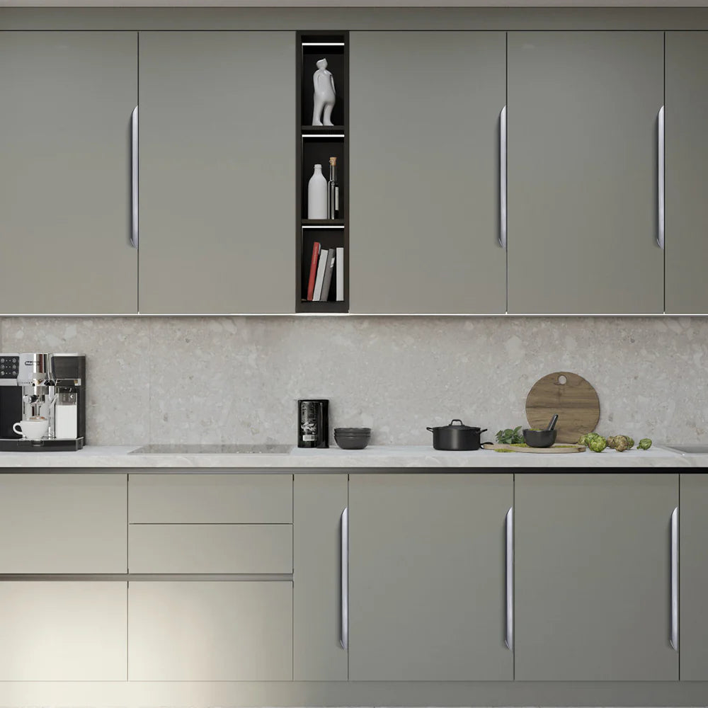 Simple Grey Aluminium Cabinet Profile Edge Pull Handles