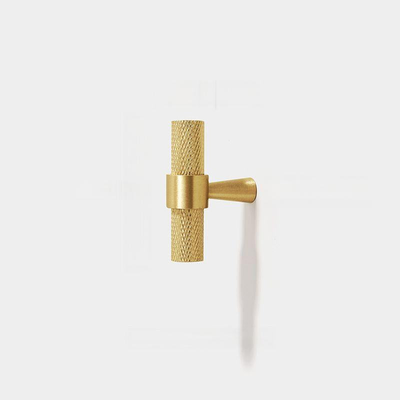 Vintage Solid Brass Gold Knurled Cabinet Drawer Handles